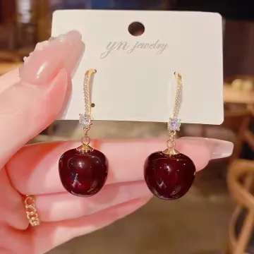 Cute Cherry Fruit Drop Dangle Earrings 